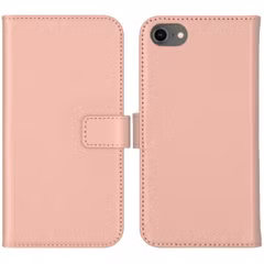 Selencia Echt Lederen Bookcase Apple iPhone SE (2022 / 2020) / 8 / 7 / 6(s) - Roze