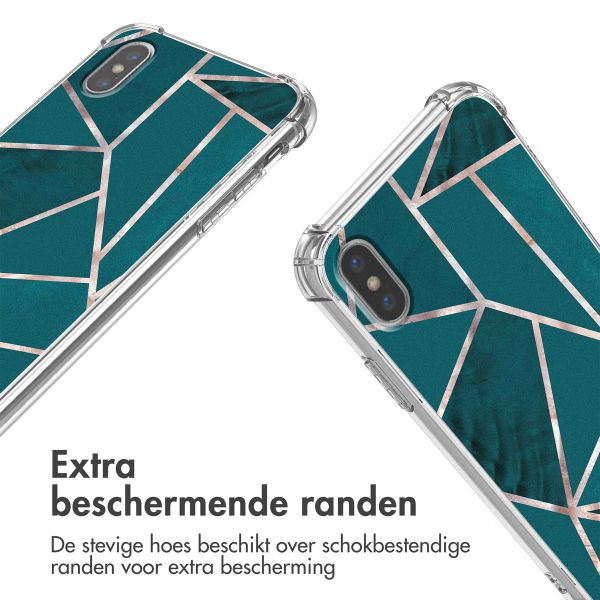imoshion Design hoesje met koord Apple iPhone X / Xs - Petrol Green Graphic