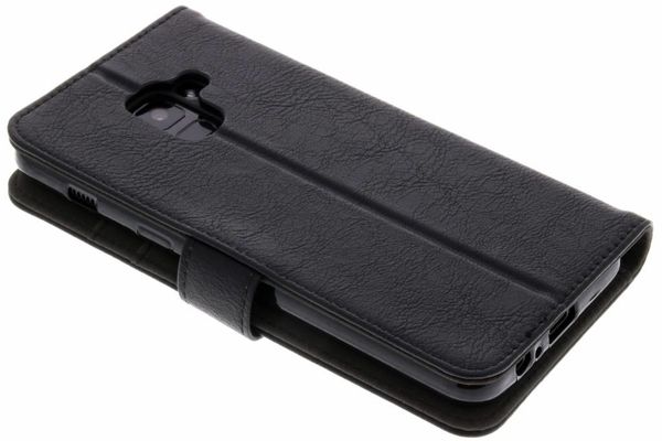 Luxe Lederen Bookcase Samsung Galaxy A8 (2018) - Zwart
