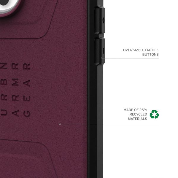 UAG Civilian Backcover MagSafe iPhone 16 Pro - Bordeaux