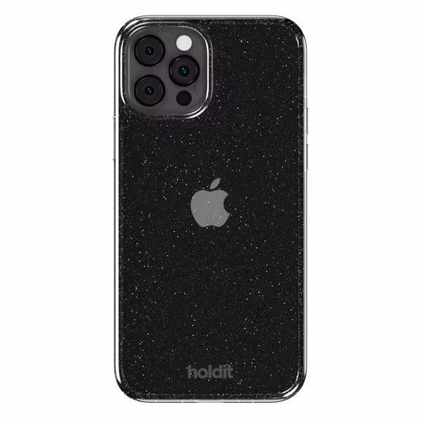 Holdit Glitter Case Apple iPhone 12 (Pro) - Zwart