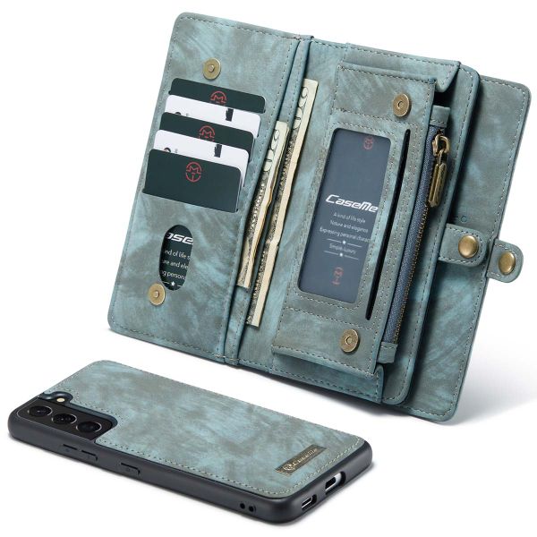 CaseMe Luxe Lederen 2 in 1 Portemonnee Bookcase Samsung Galaxy S22 - Groen