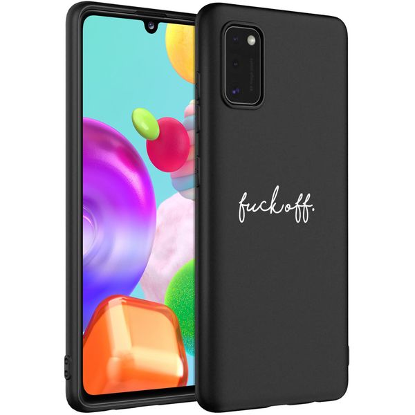 imoshion Design hoesje Samsung Galaxy A41 - Fuck Off - Zwart