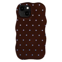 Selencia Vivid Wavy Backcover met MagSafe Apple iPhone 14 / 13 - Happy Dots Chocolate