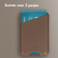 Accezz Magnetische Leren Kaarthouder - Geschikt voor Apple Find My - Coffee Brown