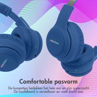 imoshion Kids LED Light Bluetooth Headphones - Kinder koptelefoon met decibelbegrenzer - Draadloze koptelefoon + AUX kabel - Cobalt Blue