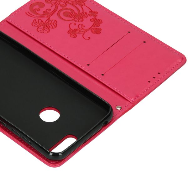 Klavertje Bloemen Bookcase Alcatel 1S (2019) - Fuchsia