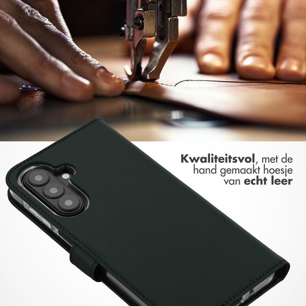 Selencia Echt Leren Bookcase Samsung Galaxy A27 (5G) - Groen