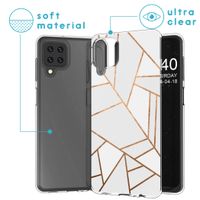 imoshion Design hoesje Samsung Galaxy A12 - Grafisch Koper / Wit