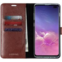 Valenta Leather Bookcase Samsung Galaxy S10 Plus - Bruin