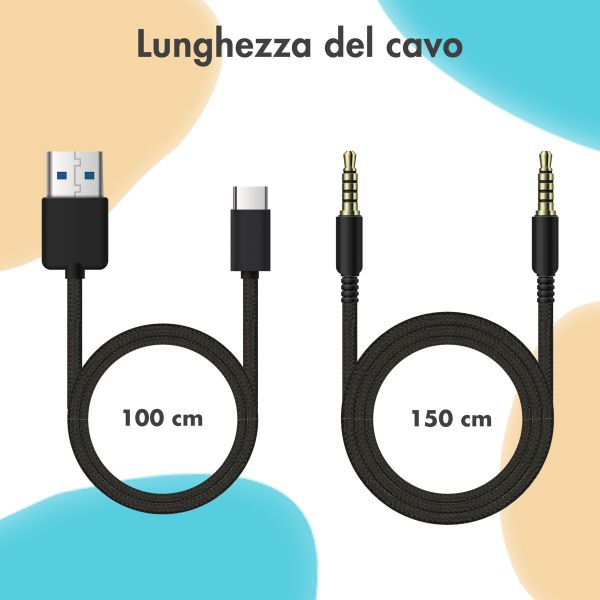 imoshion Draadloze Kinderkoptelefoon Unicorn LED Light - Decibelbegrenzer - Met AUX kabel - Soft Blue / Yellow