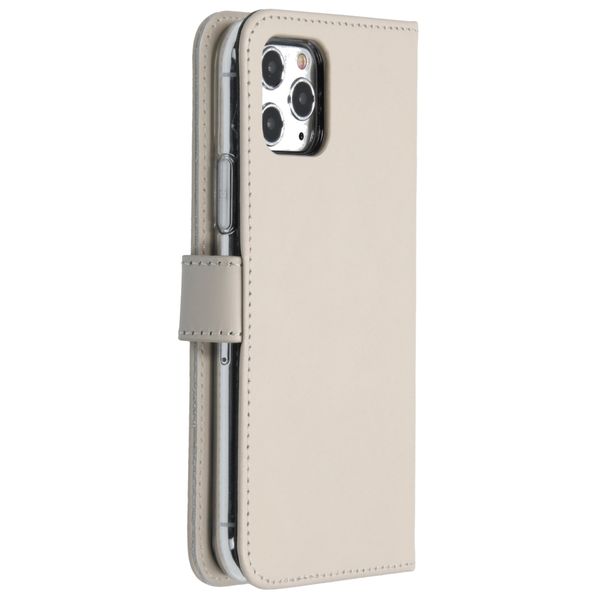 Selencia Echt Lederen Bookcase iPhone 11 Pro - Greige