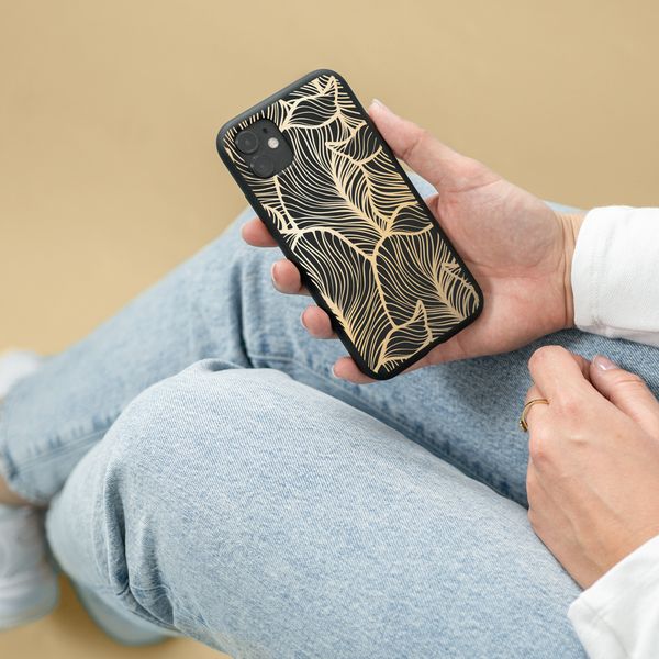 imoshion Design hoesje Samsung Galaxy A12 - Golden Leaves