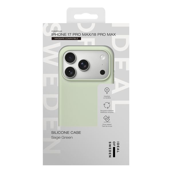 iDeal of Sweden Silicone Case met MagSafe Apple iPhone 18 Pro Max / 17 Pro Max - Sage Green