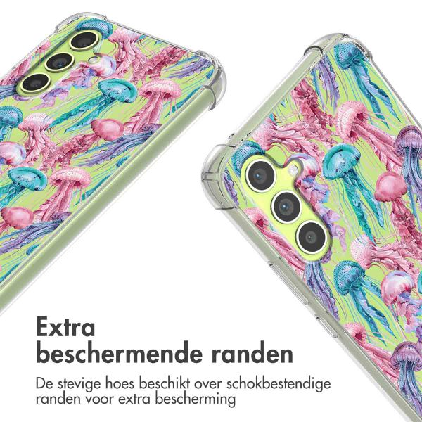 imoshion Design hoesje met koord Samsung Galaxy A34 - Jellyfish Watercolor