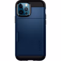 Spigen Slim Armor CS Backcover Apple iPhone 12 (Pro) - Donkerblauw