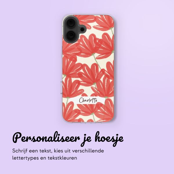 Hoesje met eigen foto en/of tekst Apple iPhone 16 - Bloemen