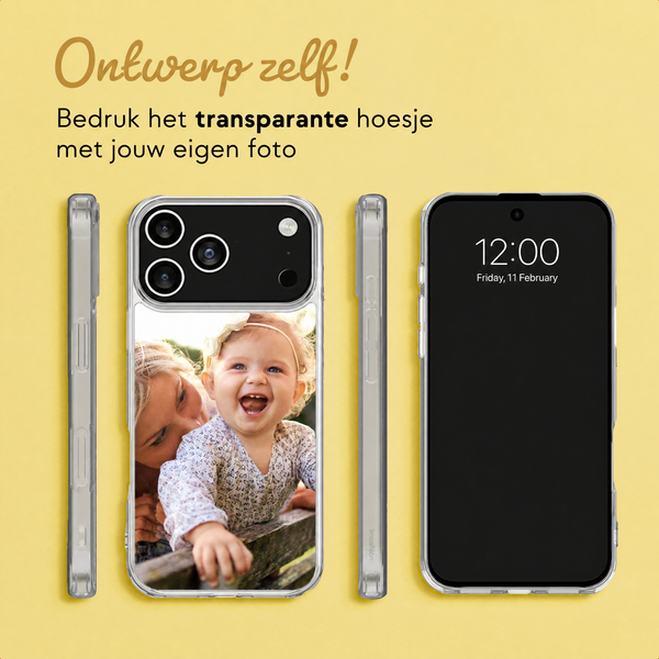 Ontwerp je eigen MagSafe Clear Case Apple iPhone 18 Pro / 17 Pro - Transparant