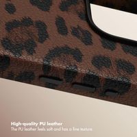 Selencia Sabi Back Cover Panther Print with MagSafe Apple iPhone 16 Pro - Mocha Brown