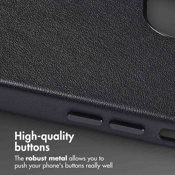 Accezz Leather Back Cover with MagSafe Apple iPhone 12 (Pro) - Onyx Black