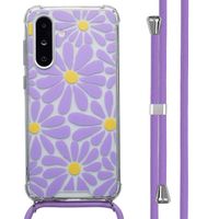 imoshion Design hoesje met koord Samsung Galaxy A36 - Tropical Violet Flowers Connect