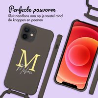 Gepersonaliseerd Color Backcover MagSafe met afneembaar koord en letter  iPhone 12 Pro - Black Coffee