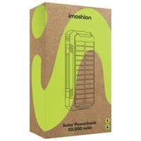 imoshion Solar Powerbank - Draadloze powerbank op zonne-energie - Quick Charge en Power Delivery - 30.000 mAh - Zwart