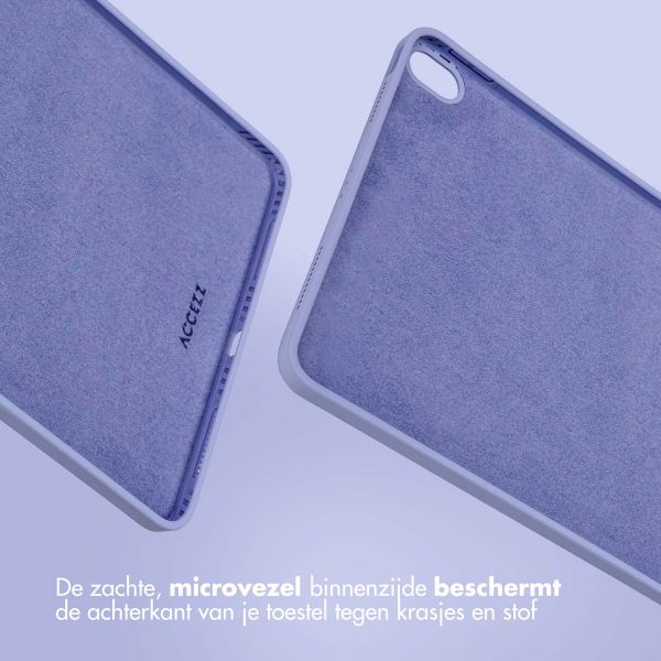 Accezz Liquid Silicone Backcover met penhouder Apple iPad Air 11 inch (2025) M3 / (2024) M2 / Air 5 (2022) / Air 4 (2020) - Lila