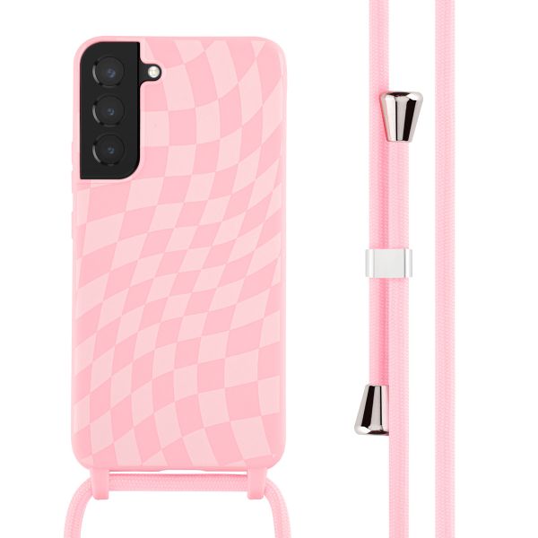 imoshion Siliconen design hoesje met koord Samsung Galaxy S22 Plus - Retro Pink