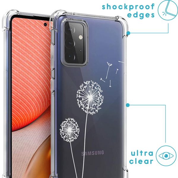 imoshion Design hoesje met koord voor Samsung Galaxy A72 - Paardenbloem - Wit