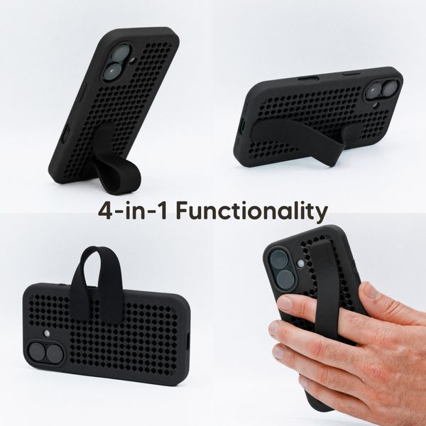 Callbuddy Hoesje met Strap Apple iPhone 17 - Epic Black