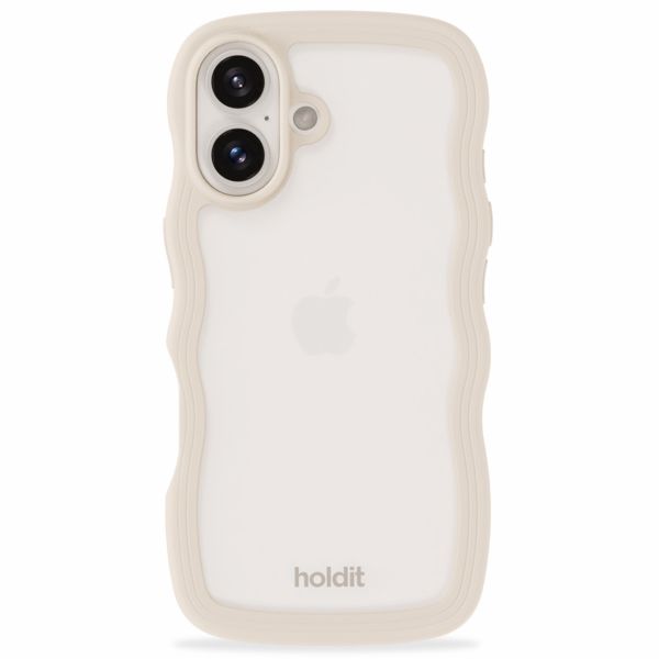 Holdit Wavy Case Apple iPhone 16 Plus - Transparent / Light Beige