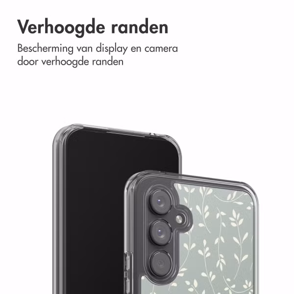 imoshion Design hoesje Samsung Galaxy A54 (5G) - Smoke Green Flowers