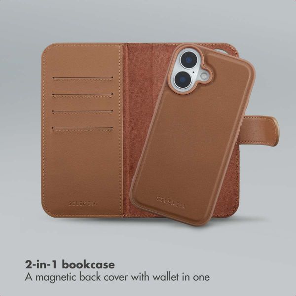 Selencia Olyn Detachable Bookcase with MagSafe Apple iPhone 16 - Brown