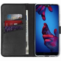 Selencia Echt Leren Bookcase Huawei P20 - Zwart