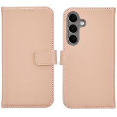 Selencia Echt Lederen Bookcase Samsung Galaxy S25 Plus - Dusty Pink