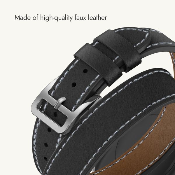 Selencia Élan Double strap band Apple Watch | 38/40/41/42 mm - Black