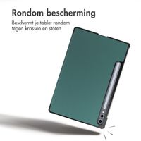 imoshion Trifold Bookcase Samsung Galaxy Tab S10 Ultra / Tab S9 Ultra - Donkergroen