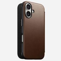 Nomad Modern Leather Folio Bookcase iPhone 16 - Brown