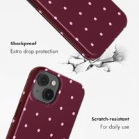 Selencia Vivid Back Cover with MagSafe Apple iPhone 14 - Happy Dots Burgundy