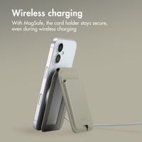 Accezz Leather Wallet with Stand - Compatible with MagSafe and Qi2 - Light Grey