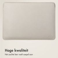 Accezz Leather Laptop hoes Apple MacBook 16 inch - Laptopsleeve - Beige