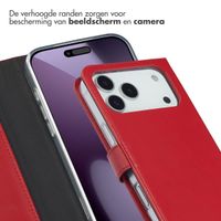 Selencia Echt Leren Bookcase Apple iPhone 17 Pro Max - Rood