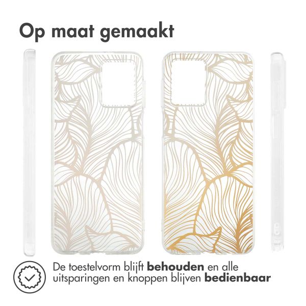 imoshion Design hoesje Motorola Moto G54 - Golden Leaves Transparant
