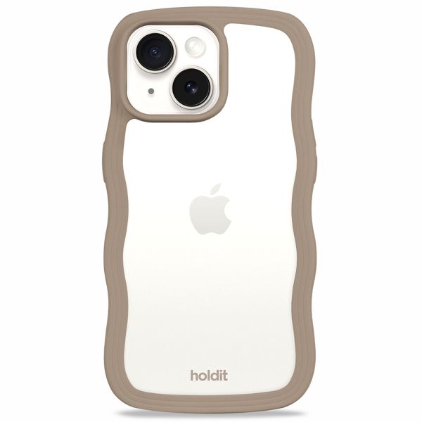 Holdit Wavy Case Apple iPhone 13/14/15/16e - Mocha Brown / Transparent