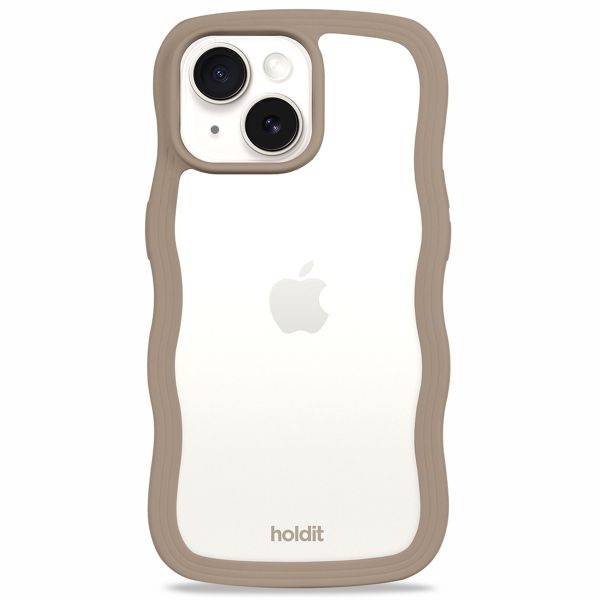 Holdit Wavy Case iPhone 13/14/15 - Mocha Brown / Transparent