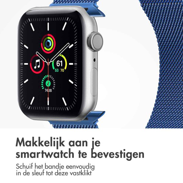 imoshion Milanees magnetisch bandje Apple Watch Series 1 - 9 / SE (38/40/41 mm) | Series 10 / 11 (42 mm) - Maat M - Blauw