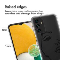 imoshion Design hoesje Samsung Galaxy A13 (5G) / A04s - Abstract Gezicht - Wit / Zwart