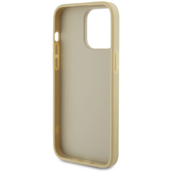 Guess 4G Metal Logo Glitter Backcover iPhone 15 Pro Max - Goud