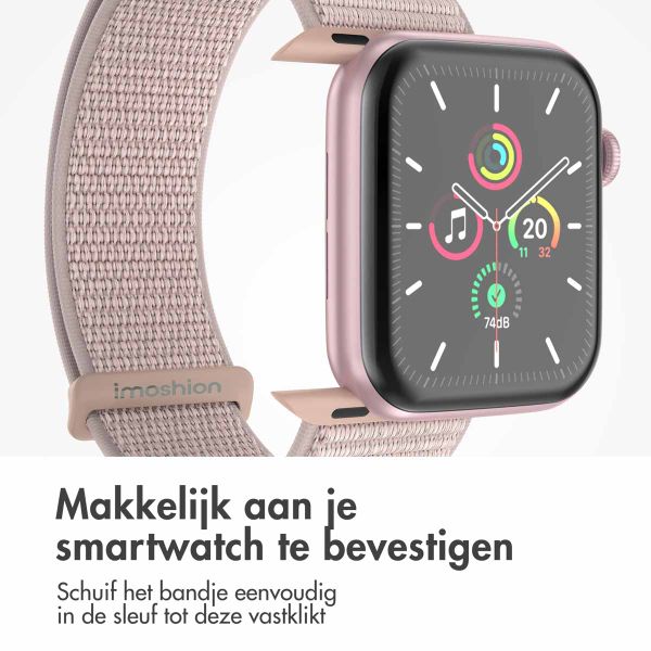 imoshion Nylon bandje Apple Watch Series 1 t/m 11 / SE / Ultra (44/45/46/49 mm) - Light Pink